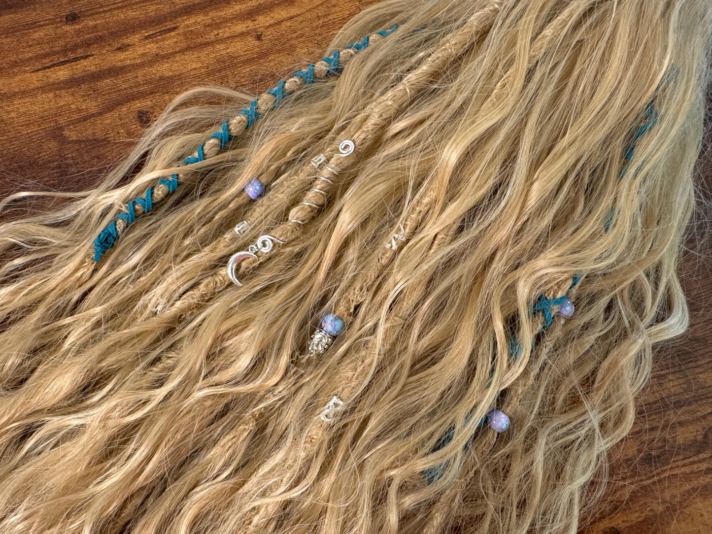 Clip in Dreadlock Ponytail -Platinum Blonde