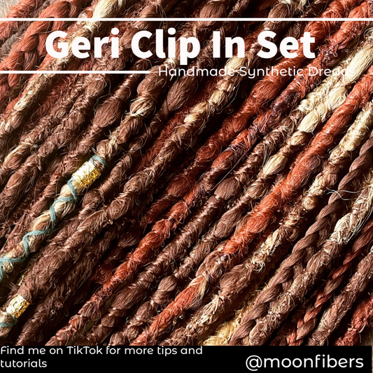 Geri Clip In Dreadlock Extensions Custom Set Synthetic Double Ended Dreadlocks Synthetic Dread Set