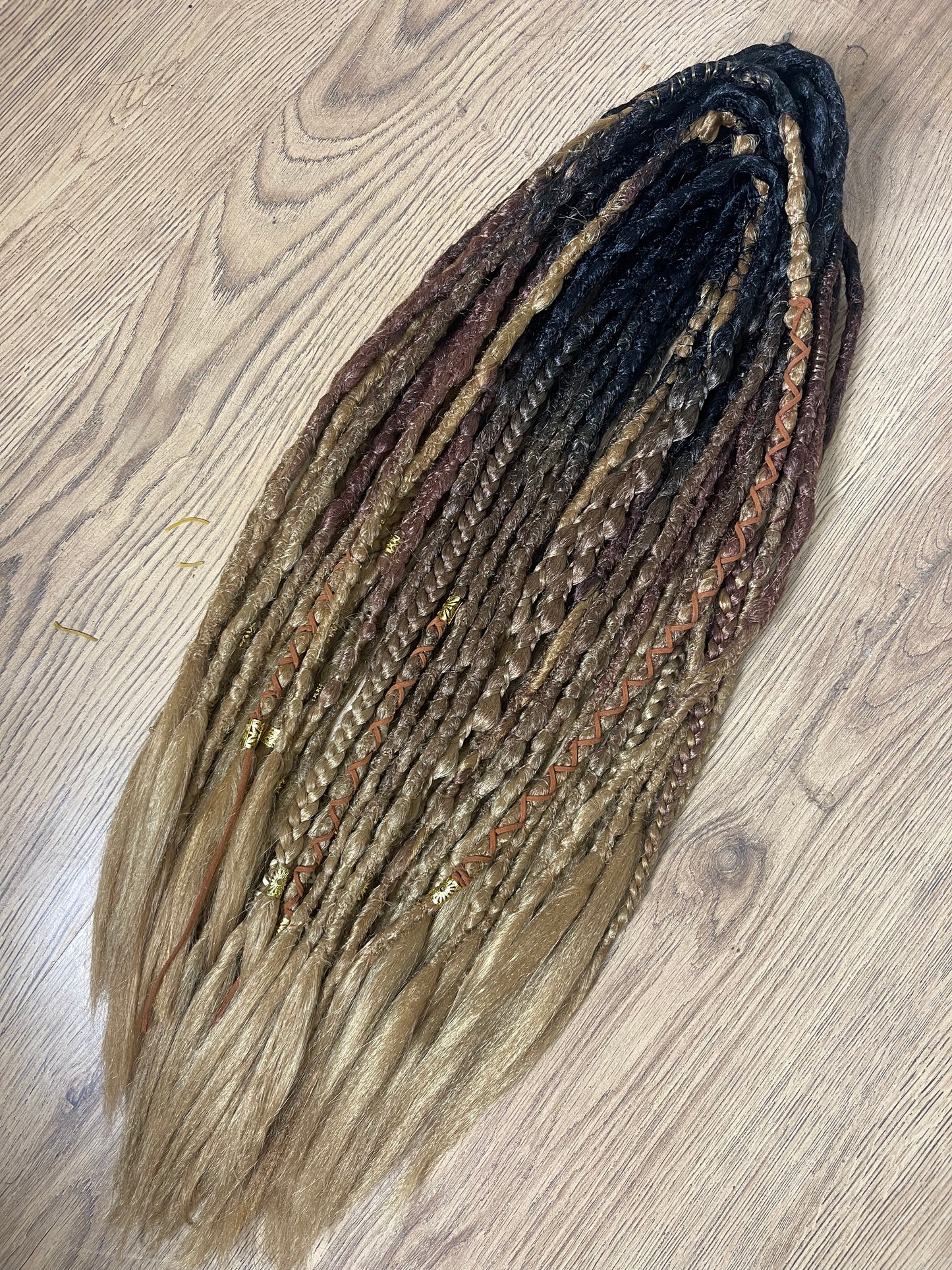 Brown Ombré- Gaia Dreadlock Extensions Synthetic Double Ended Dreadlocks Synthetic Dread Set Brown Ombré