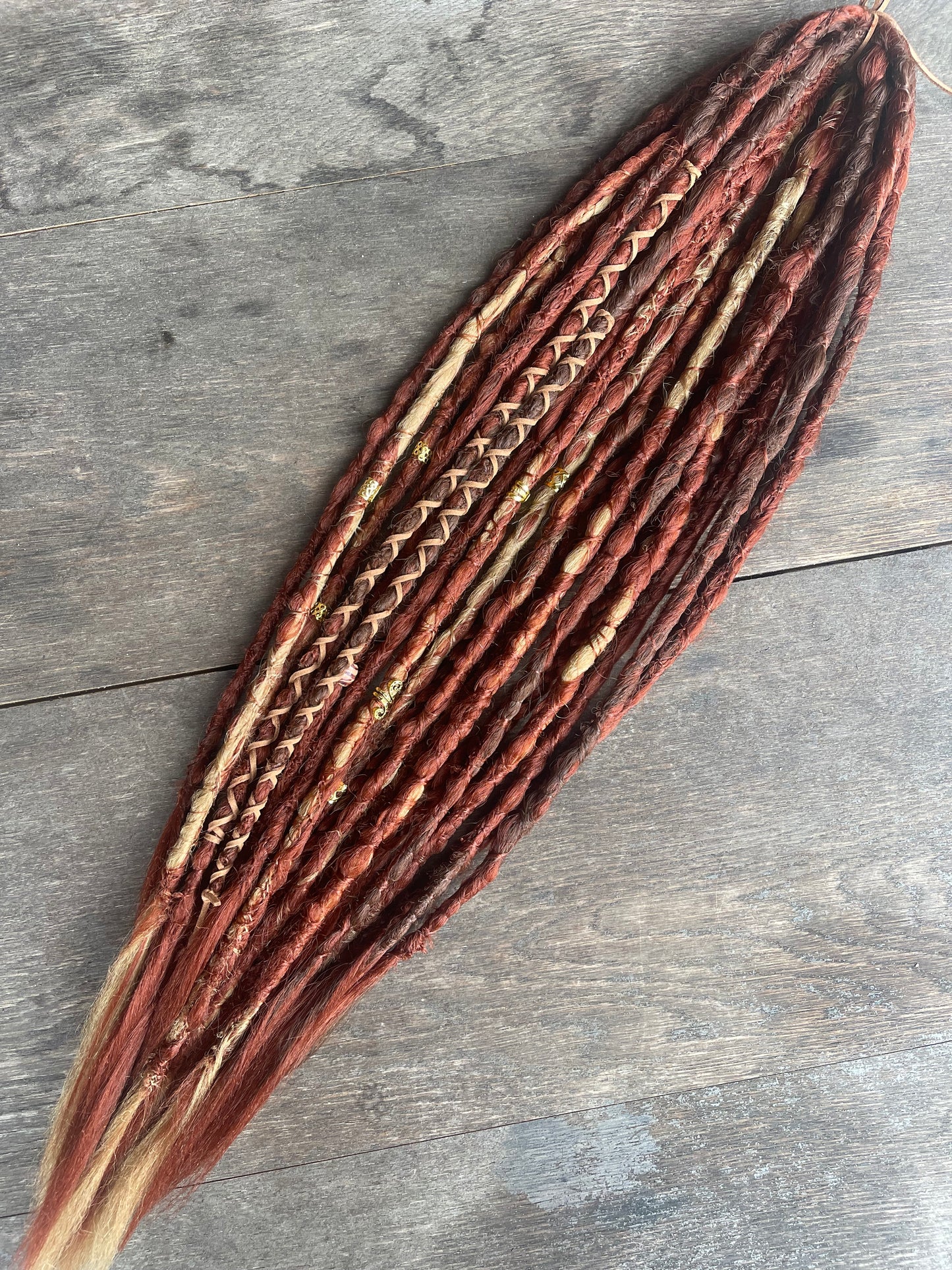 Geri Ombre Dreadlock Extensions Synthetic Double Ended Dreadlocks Synthetic Dread Set Auburn - Ombré
