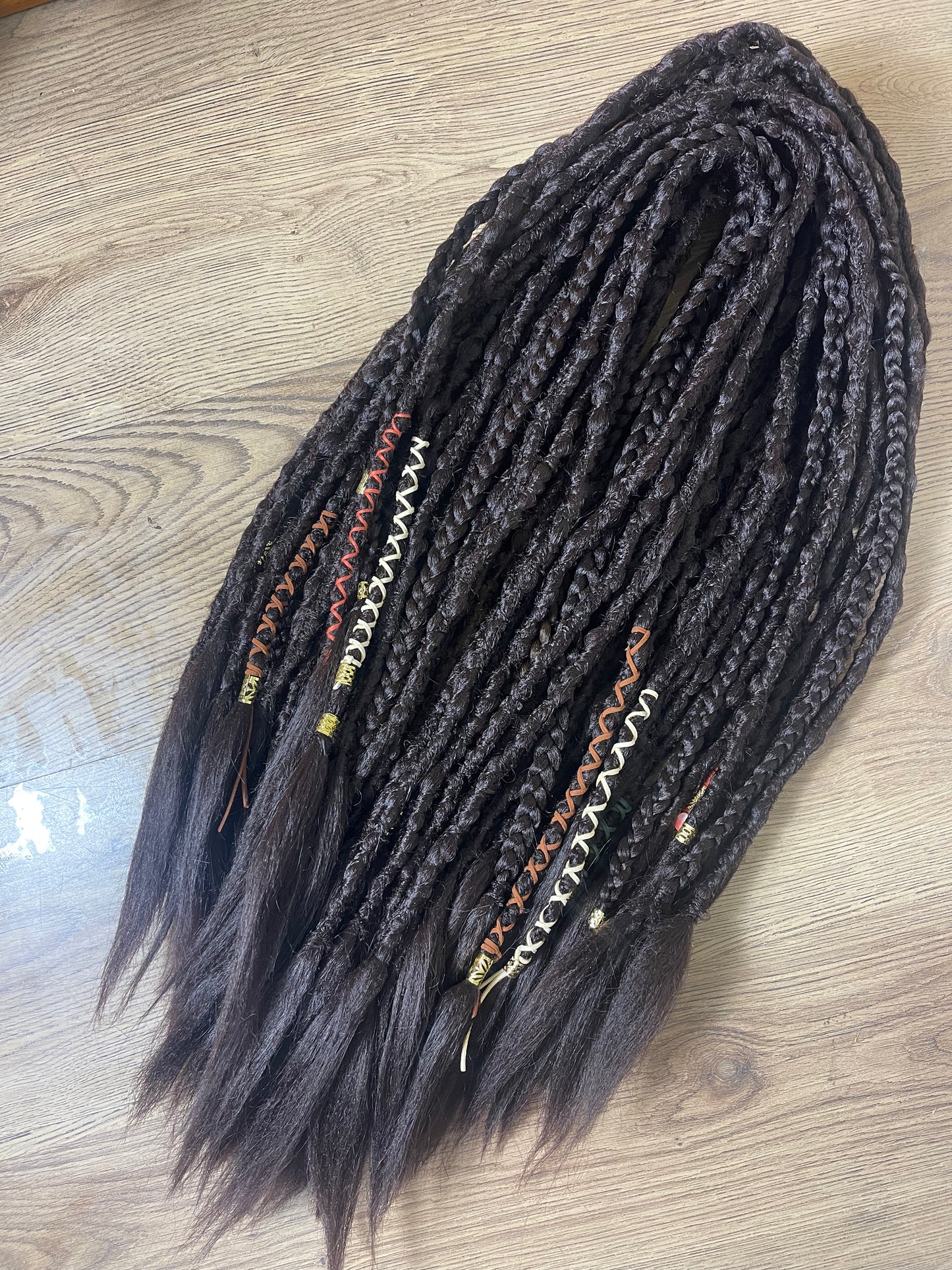 Aphrodite Dark Brown Dreadlock Extensions Synthetic Double Ended Dreadlocks Synthetic Dread Set - - Dark Brown -