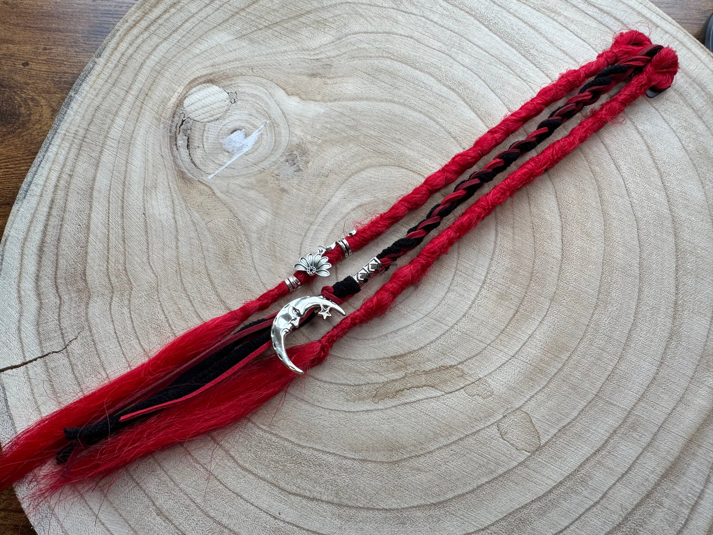 Goji Clip-In Dreadlocks (2 Locs + Wrap) | Handmade Synthetic Dreads | Easy Install | 14 inch | Boho Festival hair
