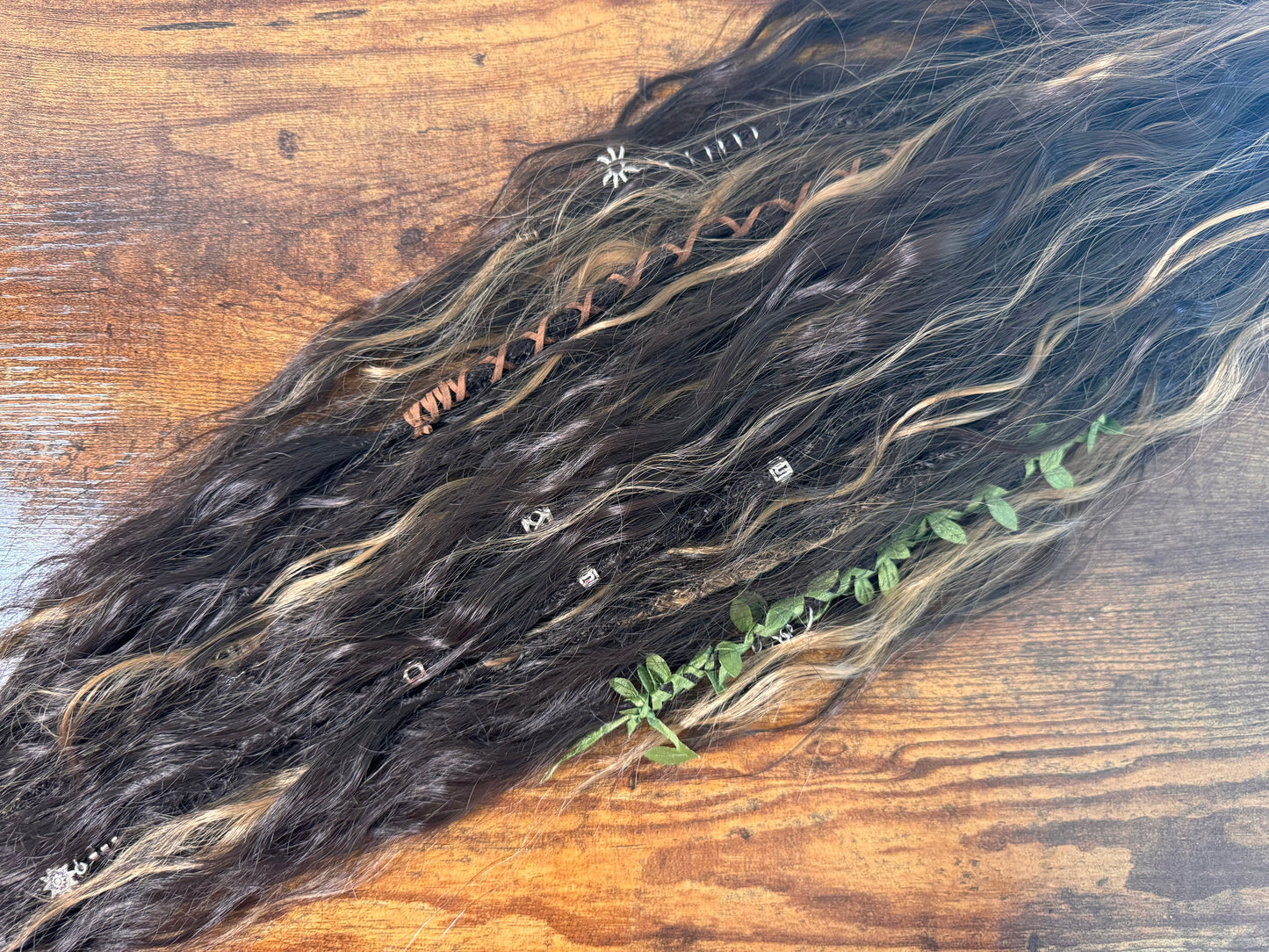 Clip in Dreadlock Ponytail - Brown Blonde Mix