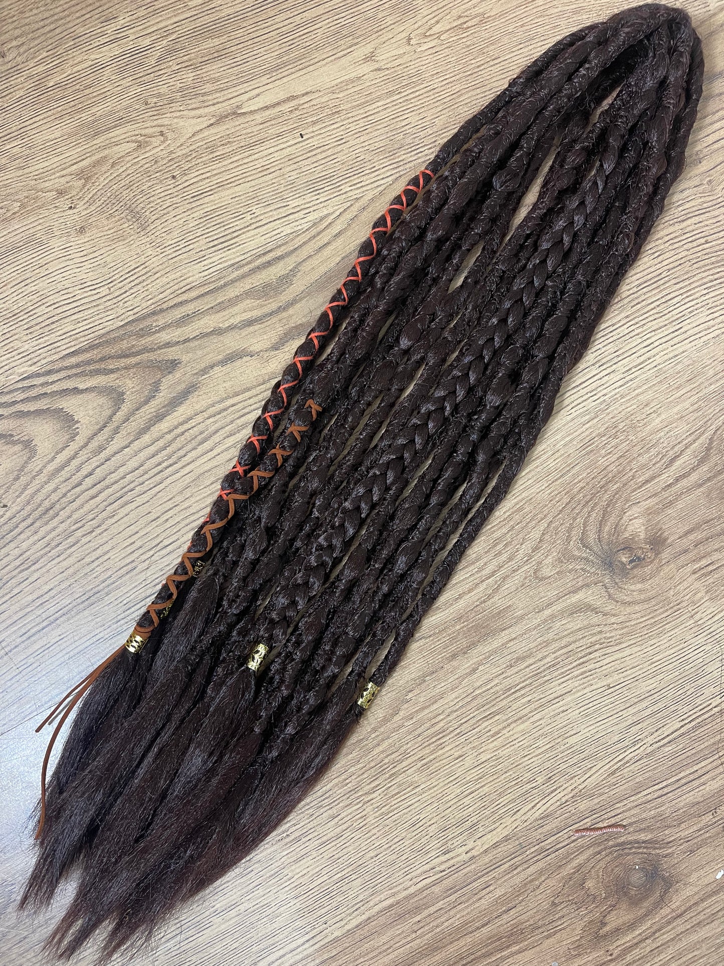 Aphrodite Dark Brown Dreadlock Extensions Synthetic Double Ended Dreadlocks Synthetic Dread Set - - Dark Brown -