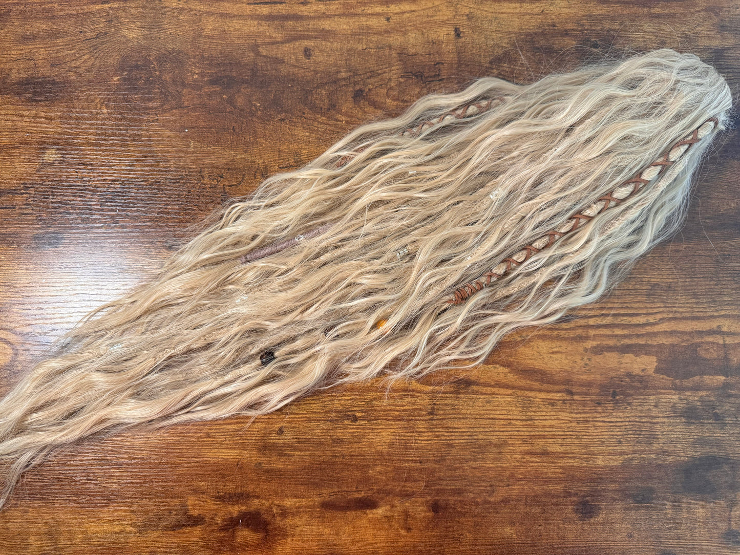 Clip in Dreadlock Ponytail -light Ivory Blonde
