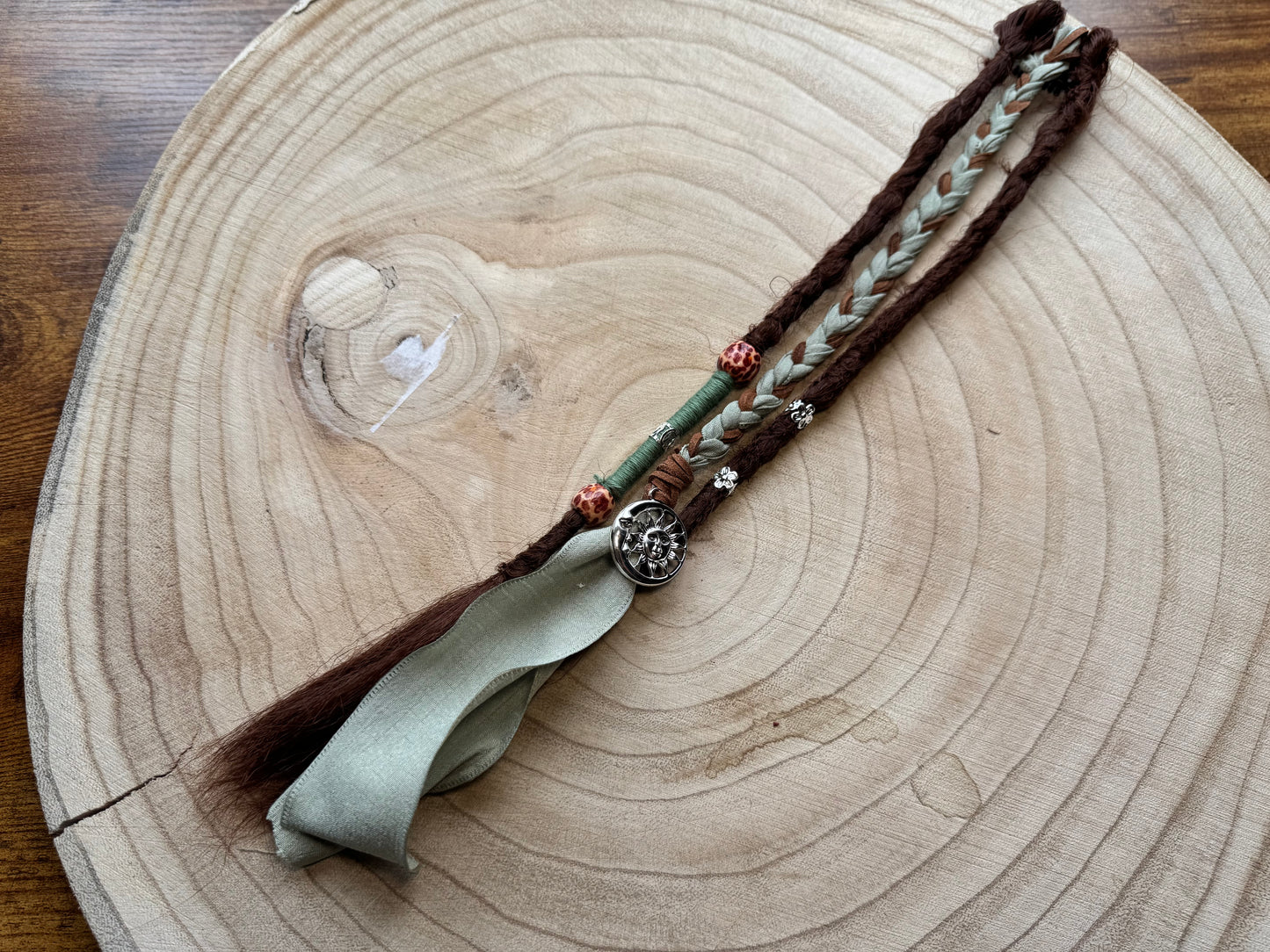Nutmeg Clip-In Dreadlocks (2 Locs + Wrap) | Handmade Synthetic Dreads | Easy Install | 14 inch | Boho Festival hair