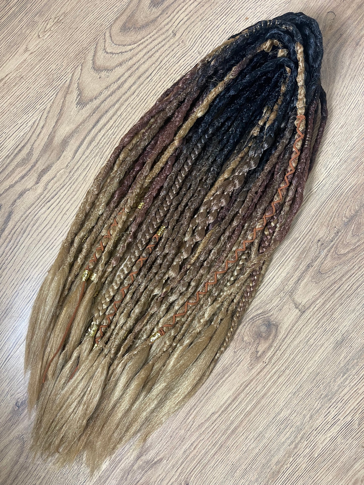 Brown Ombré- Gaia Dreadlock Extensions Synthetic Double Ended Dreadlocks Synthetic Dread Set Brown Ombré