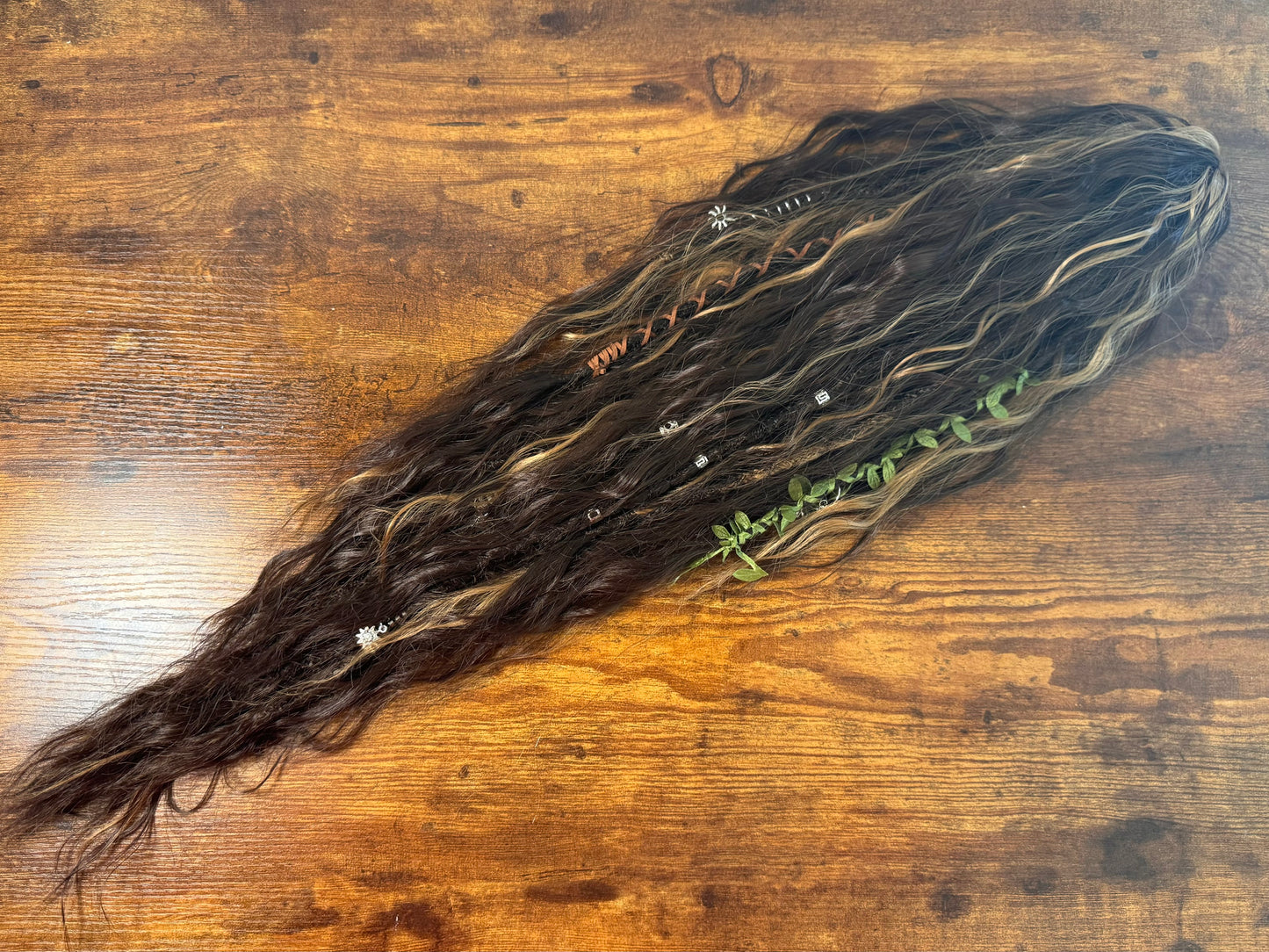 Clip in Dreadlock Ponytail - Brown Blonde Mix