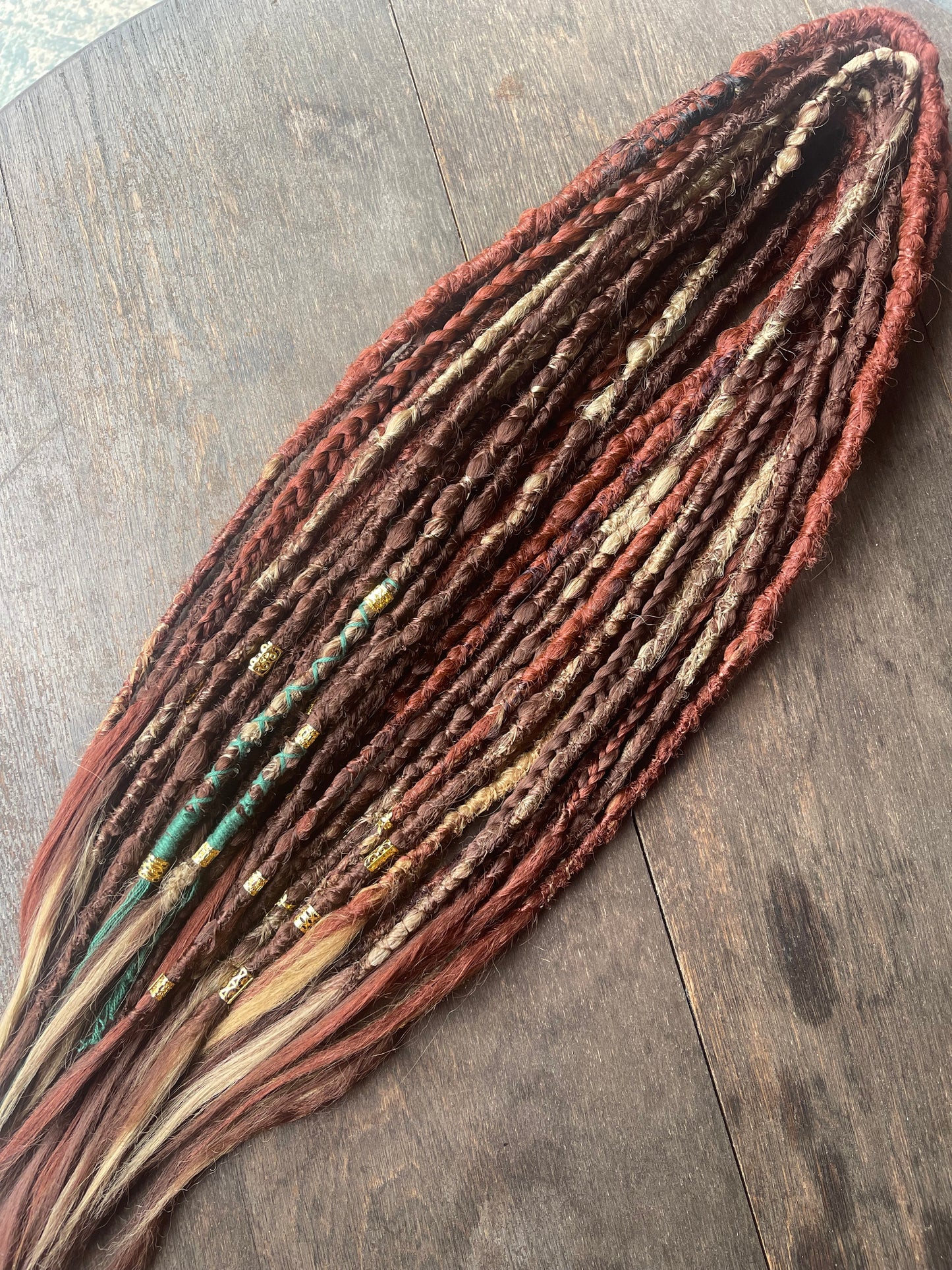 Geri Ombre Dreadlock Extensions Synthetic Double Ended Dreadlocks Synthetic Dread Set Auburn - Ombré
