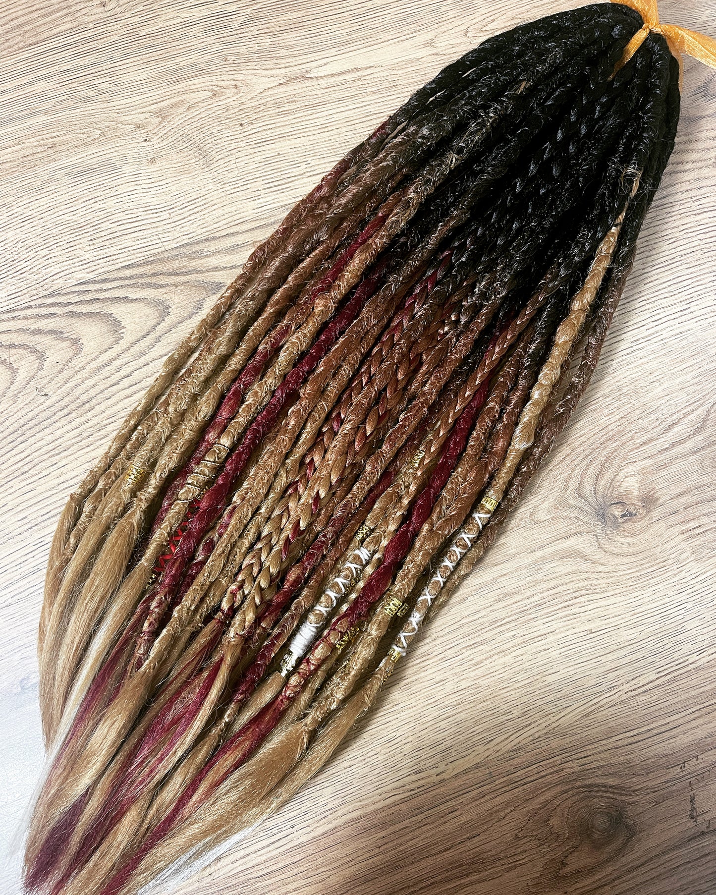 Honey Ombre Dreadlock Extensions Synthetic Double Ended Dreadlocks Synthetic Dread Set