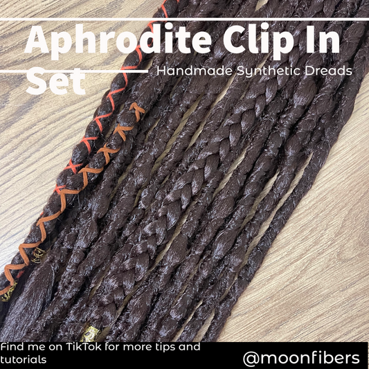 Aphrodite Clip In Dreadlock Extensions Custom Set Synthetic Double Ended Dreadlocks Synthetic Dread Set