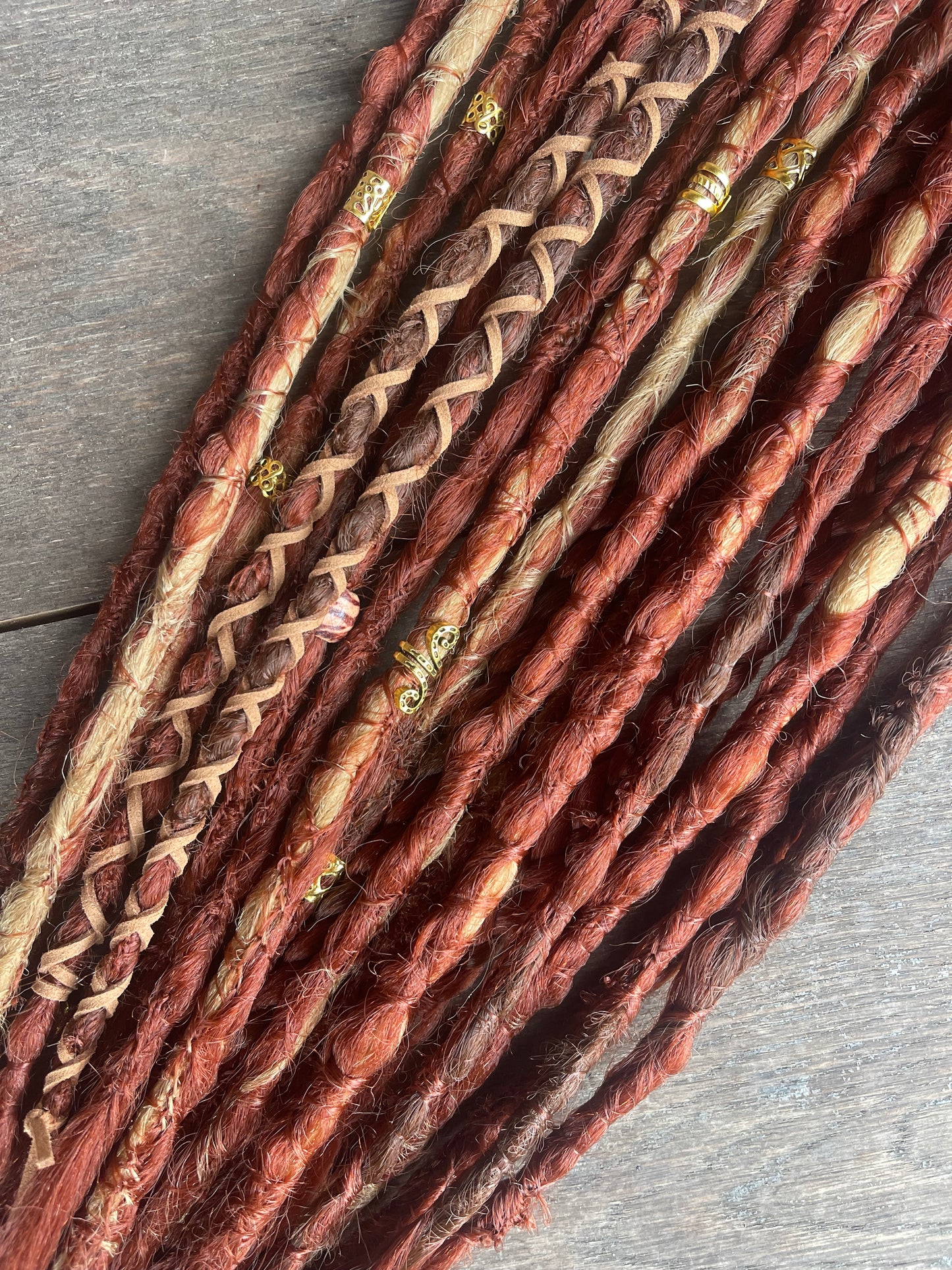 Geri Ombre Dreadlock Extensions Synthetic Double Ended Dreadlocks Synthetic Dread Set Auburn - Ombré