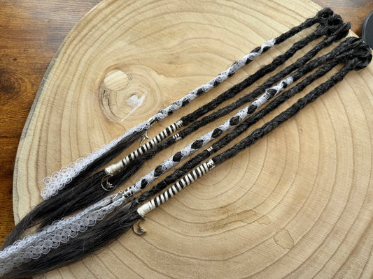Thistle Clip-In Dreadlocks Set of 2 | Handmade Synthetic Dreads | Easy Install | 16 inch | Boho Festival hair