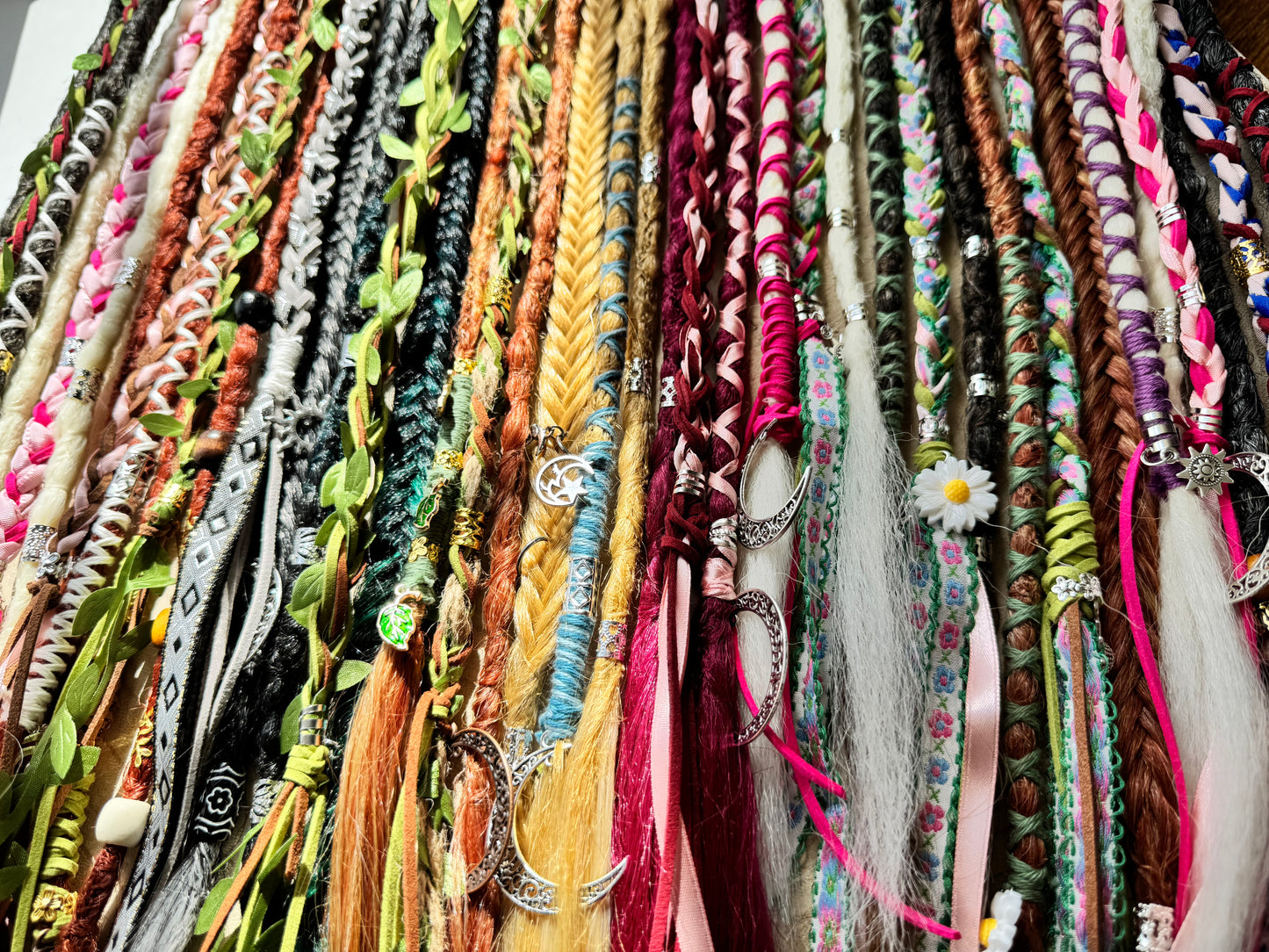 Custom Clip-In Dreadlocks – Synthetic Double Dreads with Hair Wrap – Handmade & Fully Customisable