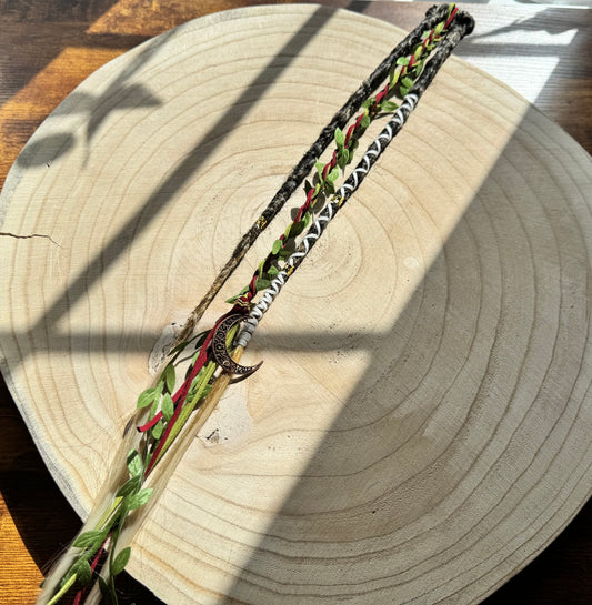 Meadowlight Clip-In Dreadlocks (2 Locs + Wrap) | Handmade Synthetic Dreads | Easy Install | 20 inch | Boho Festival hair