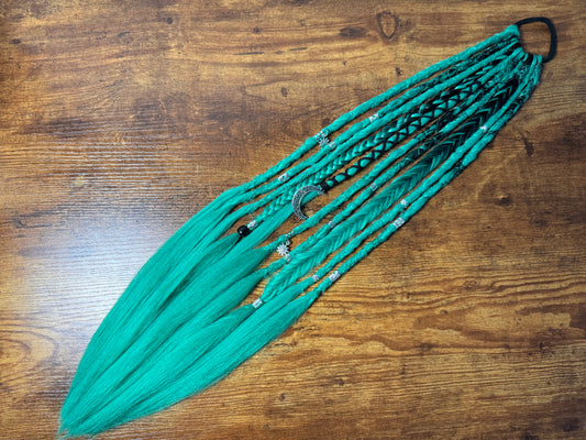 Emerald Dread Ponytail Custom Set Dreadlocks Synthetic Dread Set