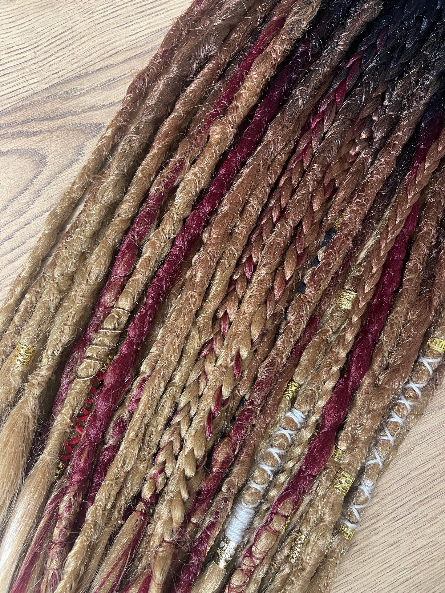 Honey Ombre Dreadlock Extensions Synthetic Double Ended Dreadlocks Synthetic Dread Set