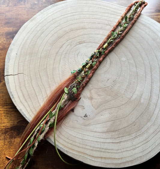 Sweet Pea Clip-In Dreadlocks (2 Locs + Wrap) | Handmade Synthetic Dreads | Easy Install | 22 inch | Boho Festival hair