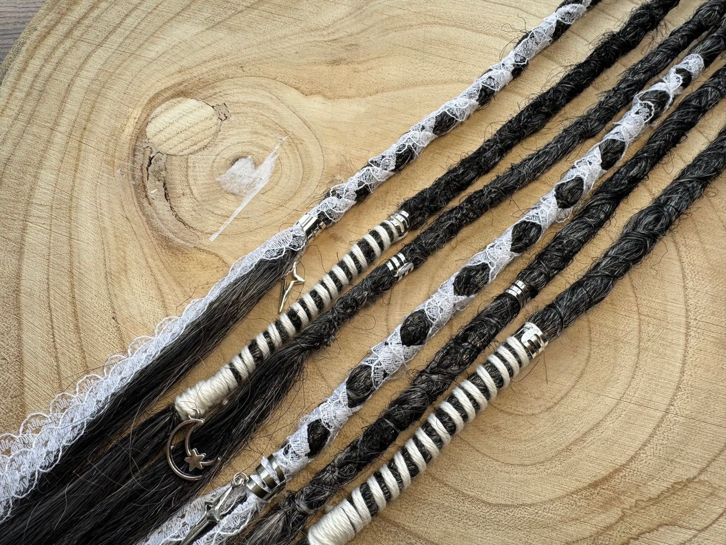 Thistle Clip-In Dreadlocks Set of 2 | Handmade Synthetic Dreads | Easy Install | 16 inch | Boho Festival hair