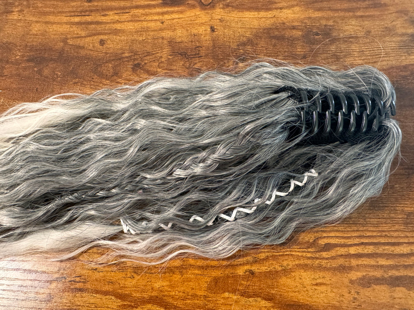 Clip in Dreadlock Ponytail -Grey Ombré