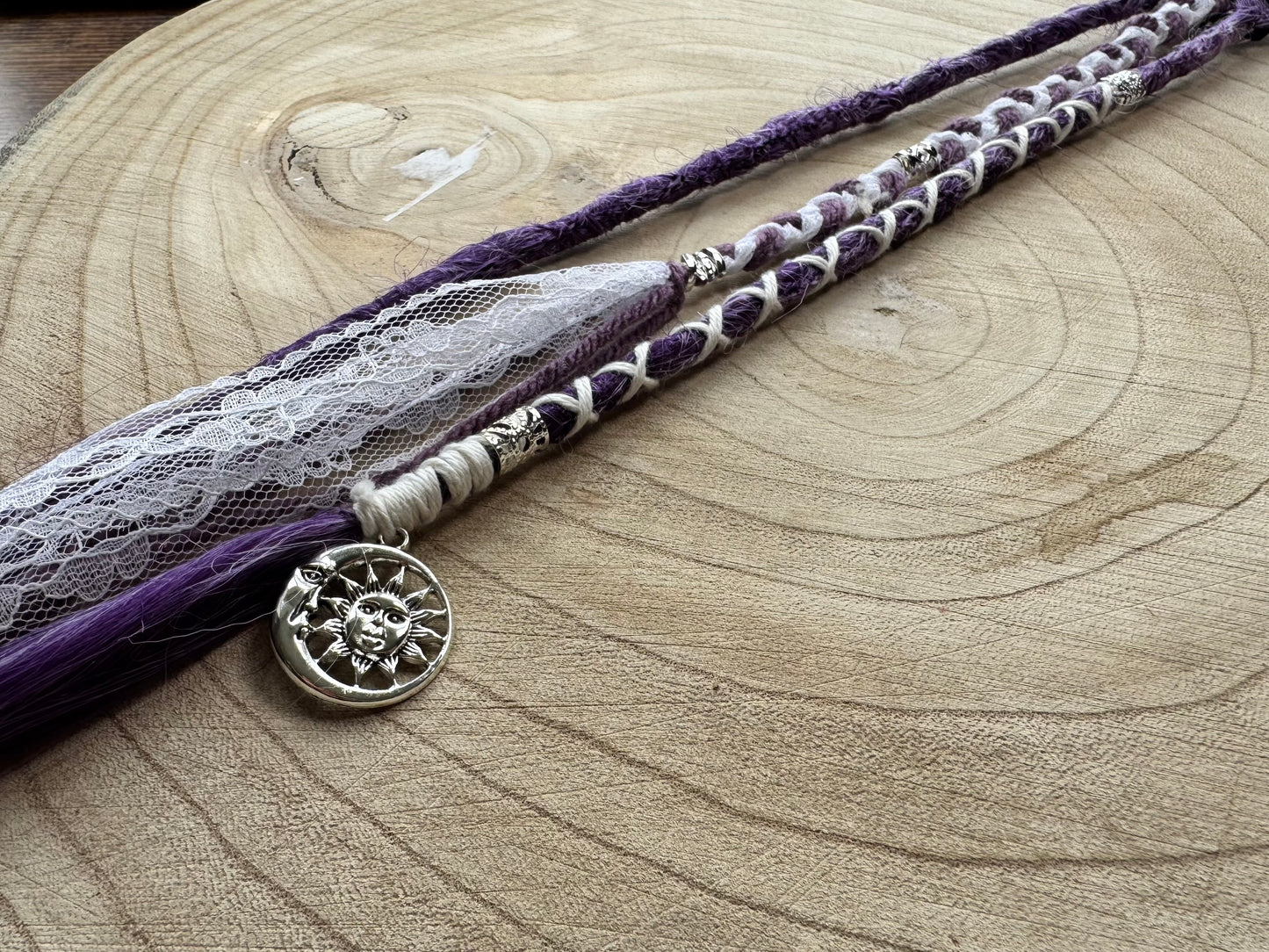 Violet Clip-In Dreadlocks | Handmade Synthetic Dreads | Easy Install | 18 inch | Boho Festival hair