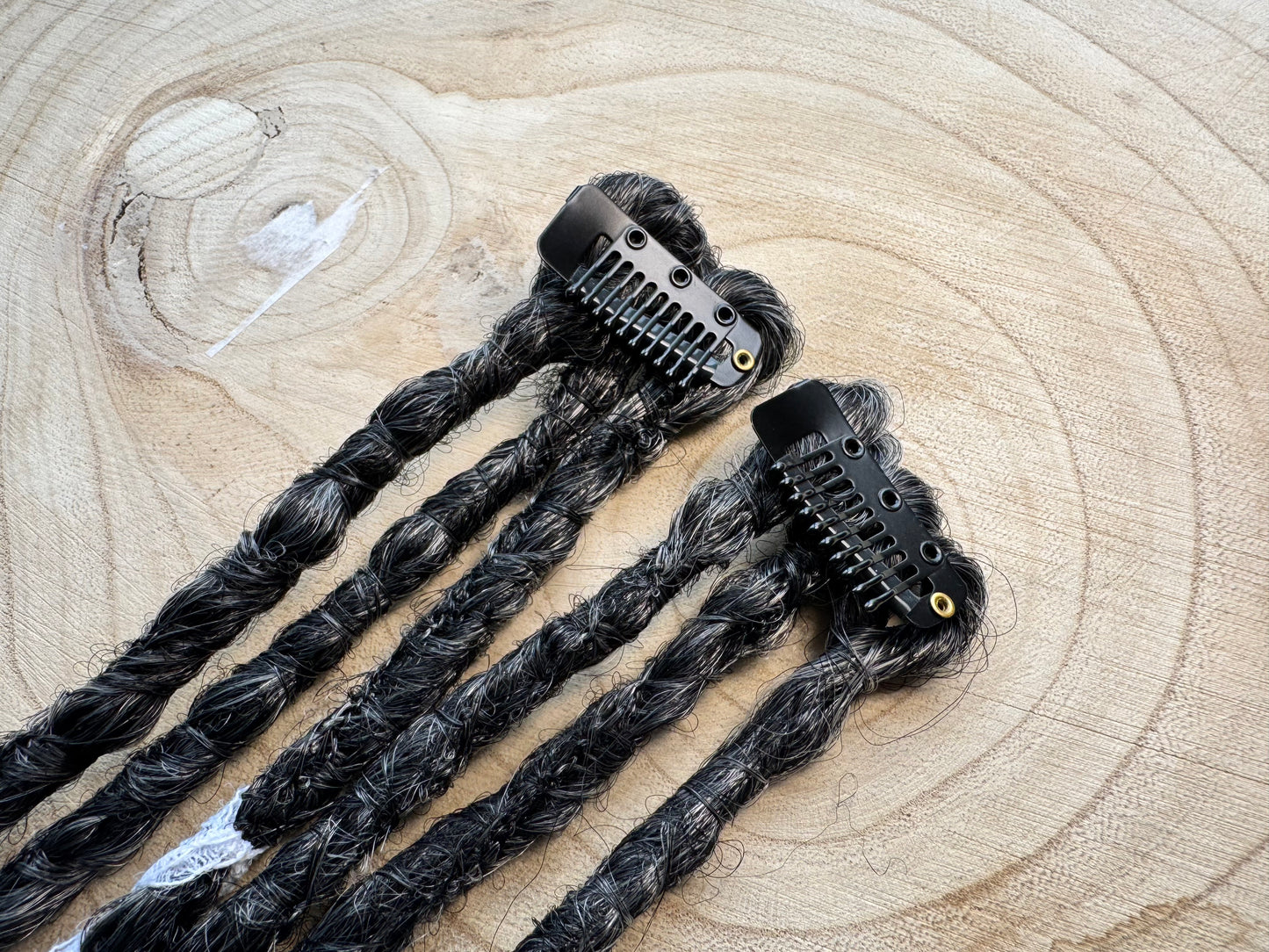 Thistle Clip-In Dreadlocks Set of 2 | Handmade Synthetic Dreads | Easy Install | 16 inch | Boho Festival hair