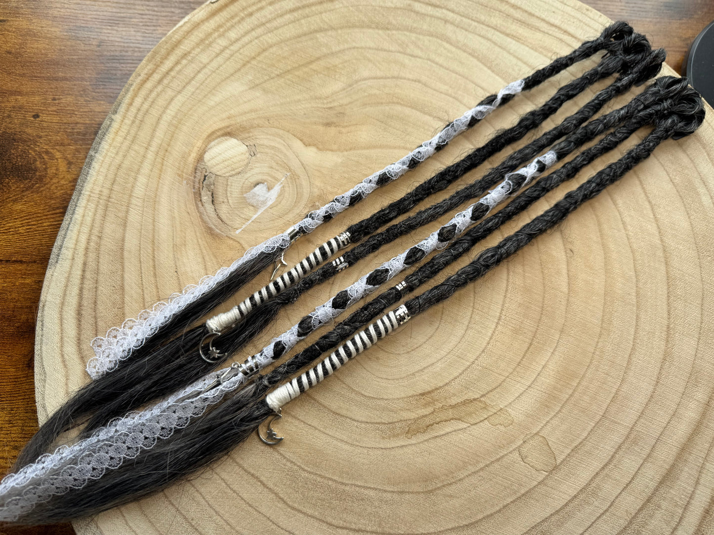 Thistle Clip-In Dreadlocks Set of 2 | Handmade Synthetic Dreads | Easy Install | 16 inch | Boho Festival hair