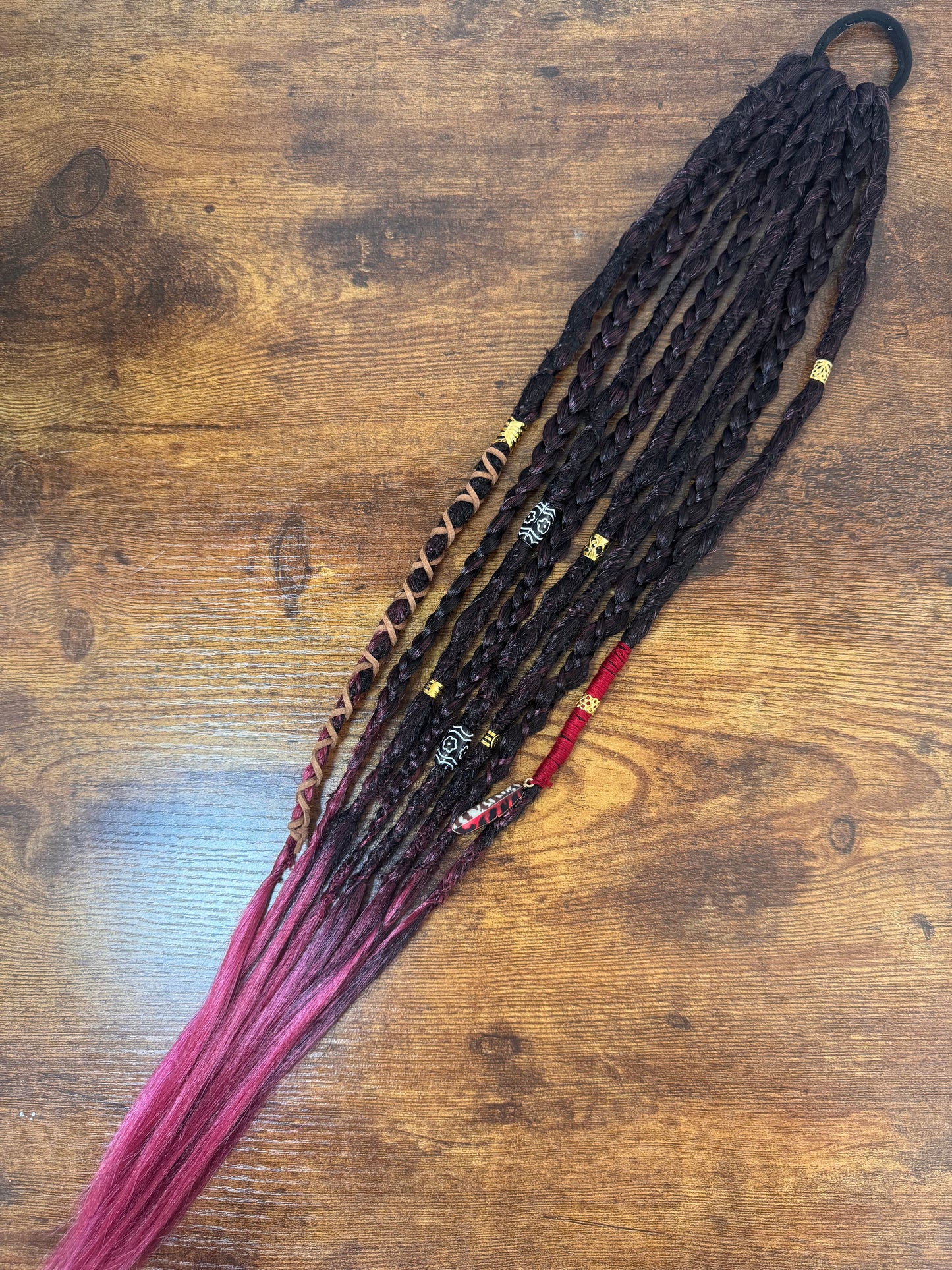 Garnet Elastic Dread Ponytail Custom Set Dreadlocks Synthetic Dread Set