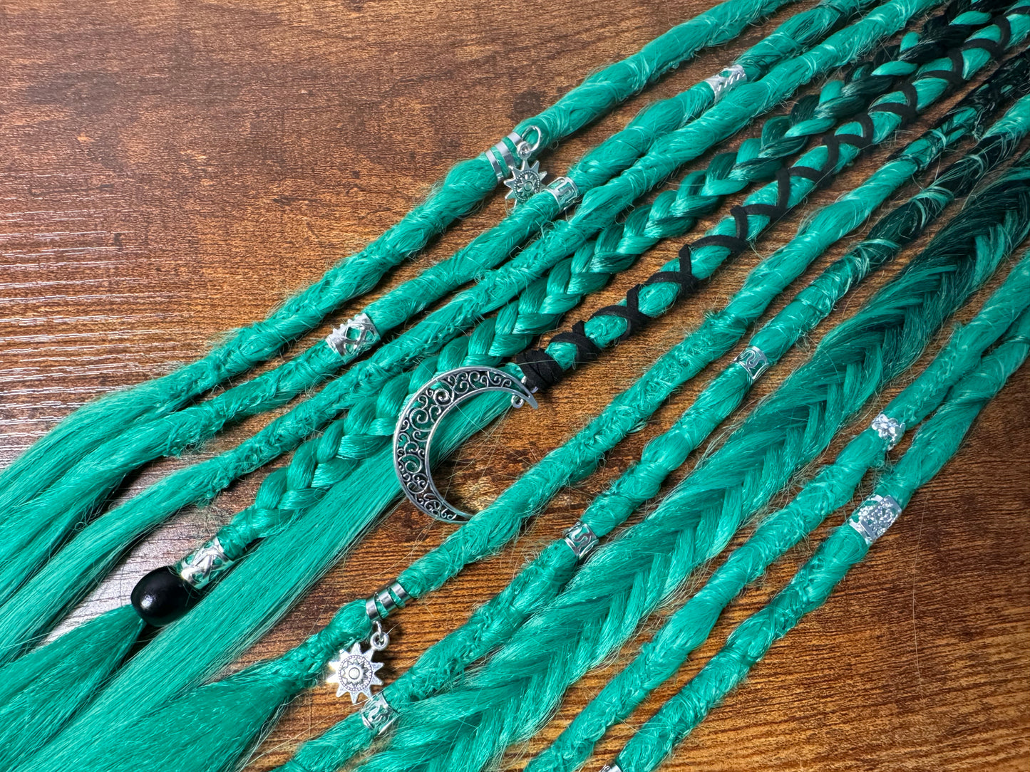 Emerald Dread Ponytail Custom Set Dreadlocks Synthetic Dread Set