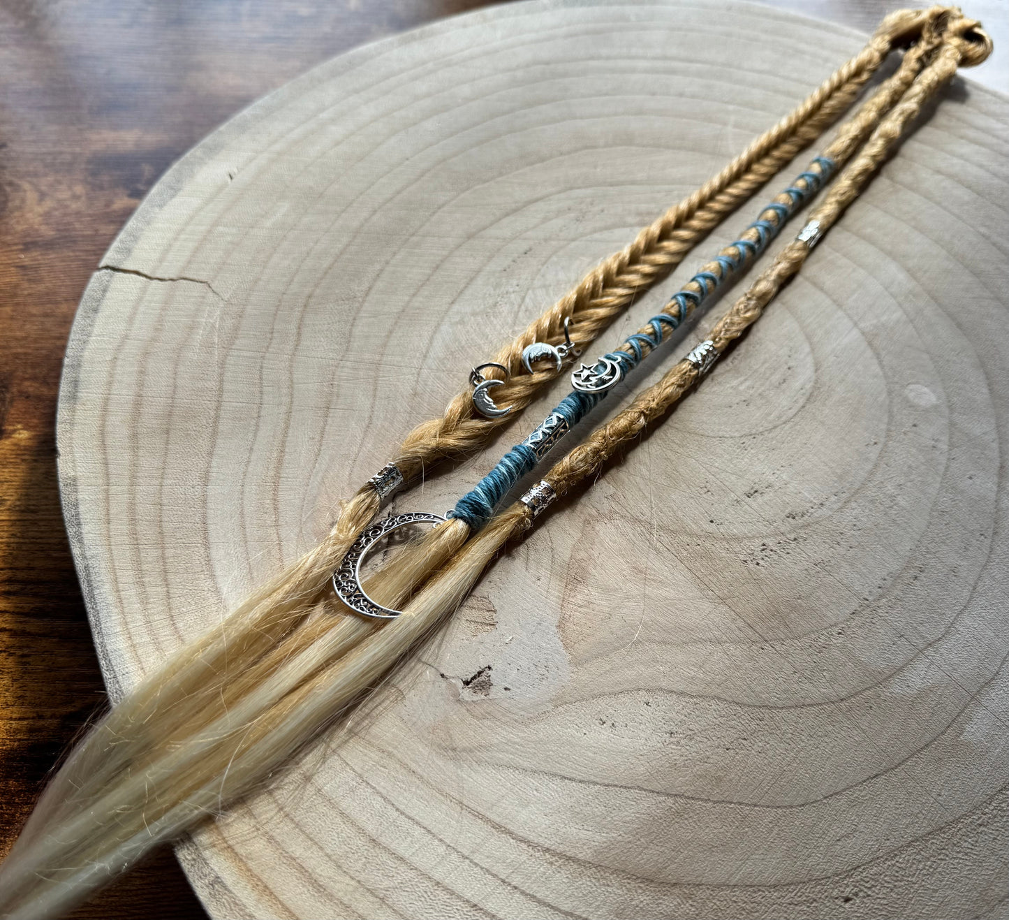 Honeyblossom Clip-In Dreadlocks (2 Locs + Wrap) | Handmade Synthetic Dreads | Easy Install | 22 inch | Boho Festival Hair