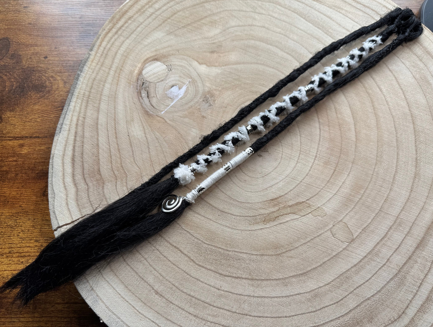 Junia Clip-In Dreadlocks (2 Locs + Wrap) | Handmade Synthetic Dreads | Easy Install | 18 inch | Boho Festival hair