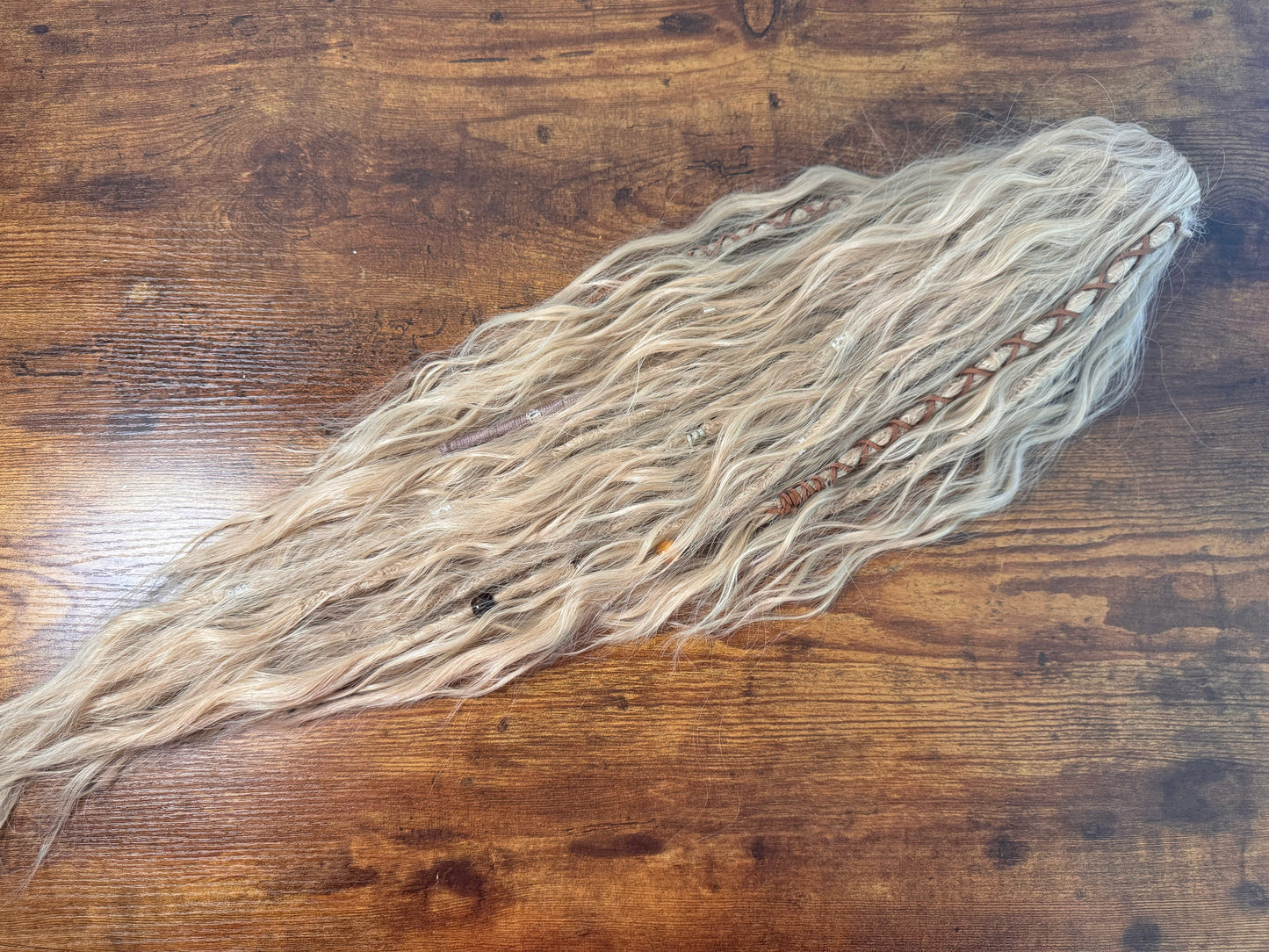 Clip in Dreadlock Ponytail -light Ivory Blonde