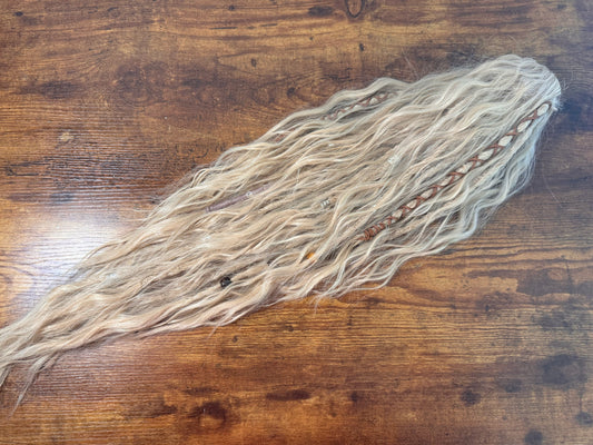 Clip in Dreadlock Ponytail -light Ivory Blonde