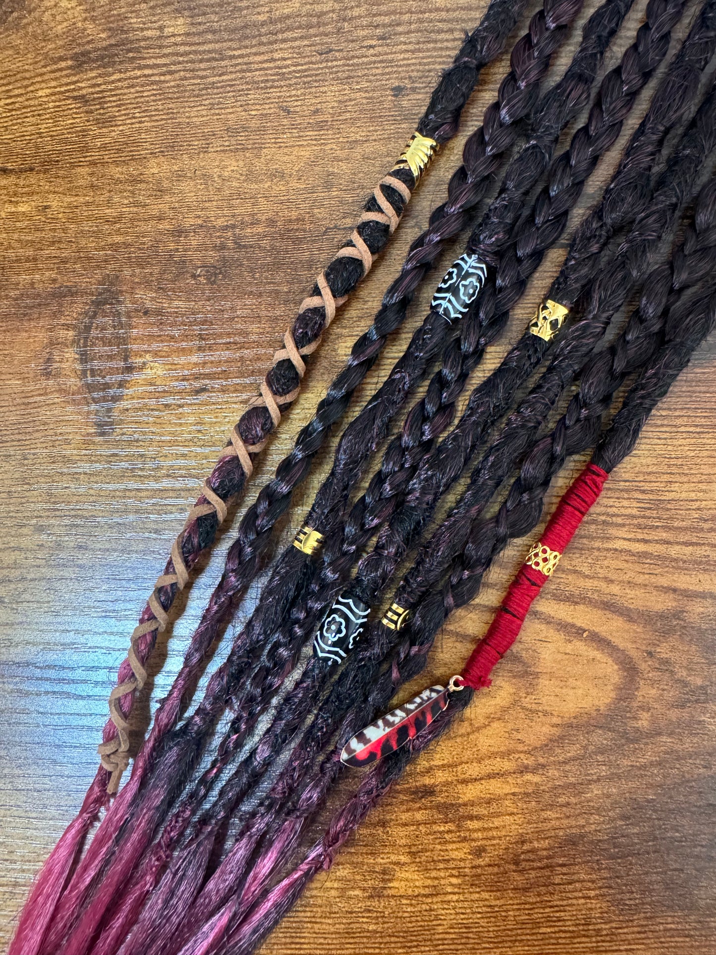 Garnet Elastic Dread Ponytail Custom Set Dreadlocks Synthetic Dread Set