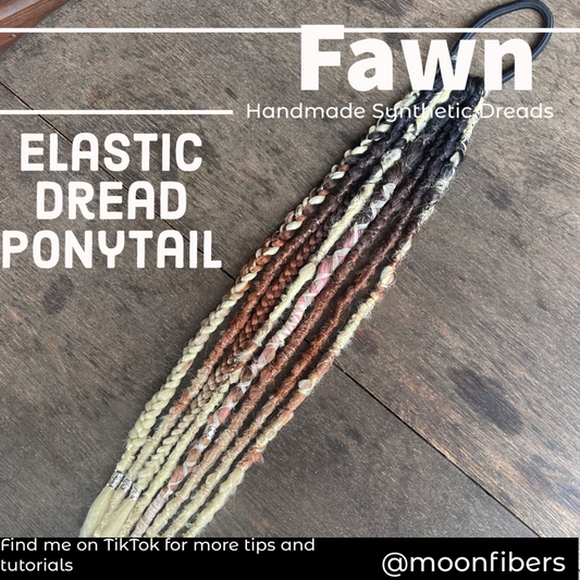 Fawn Elastic Dread Ponytail Set Dreadlocks Synthetic Dread Set (8)