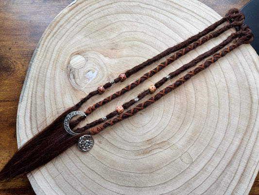 Bramble Clip-In Dreadlocks Set of 2 | Handmade Synthetic Dreads | Easy Install | 18 inch | Boho Festival hair