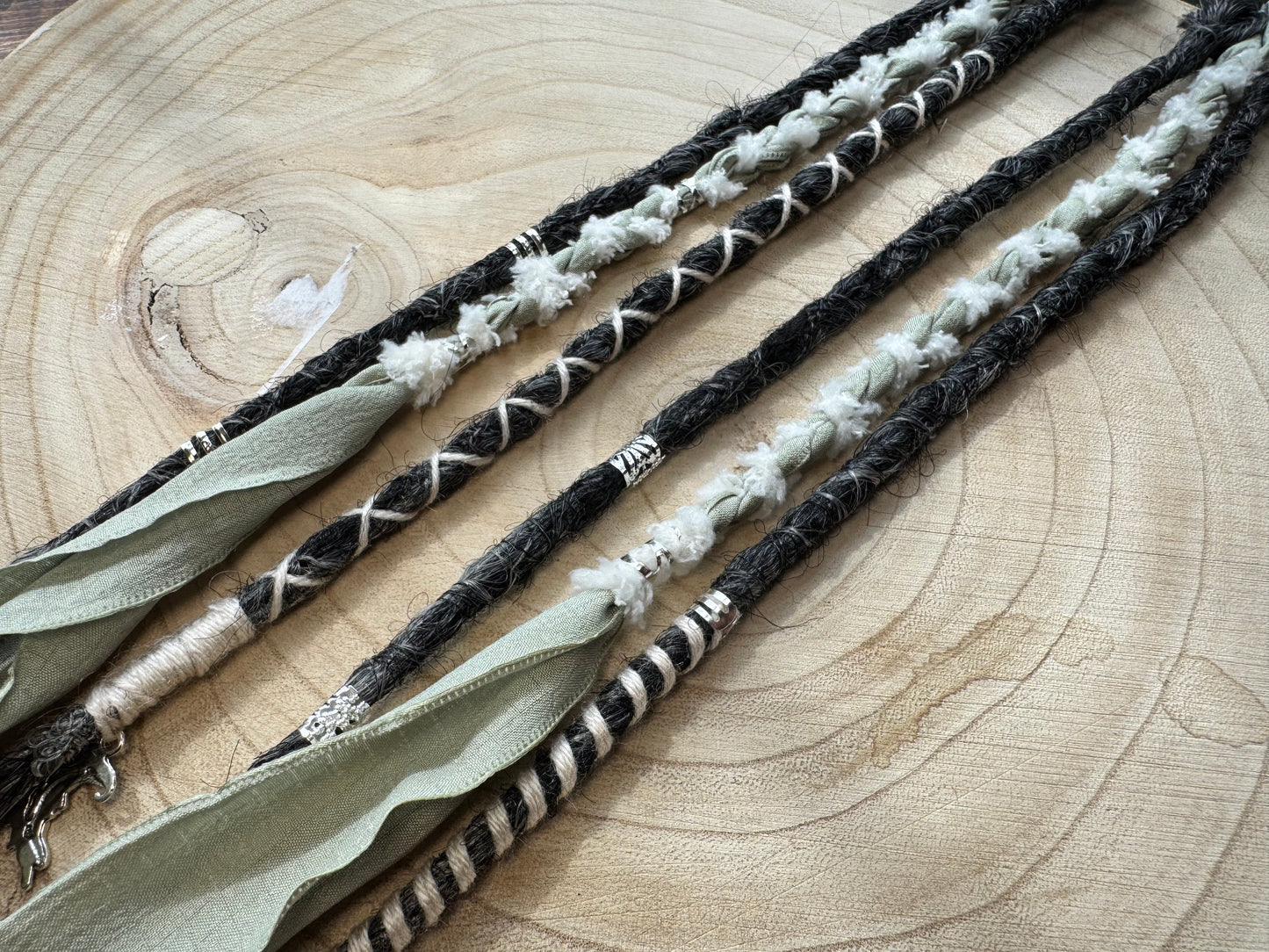 Hattie Clip-In Dreadlocks Set of 2 | Handmade Synthetic Dreads | Easy Install | 20 inch | Boho Festival hair