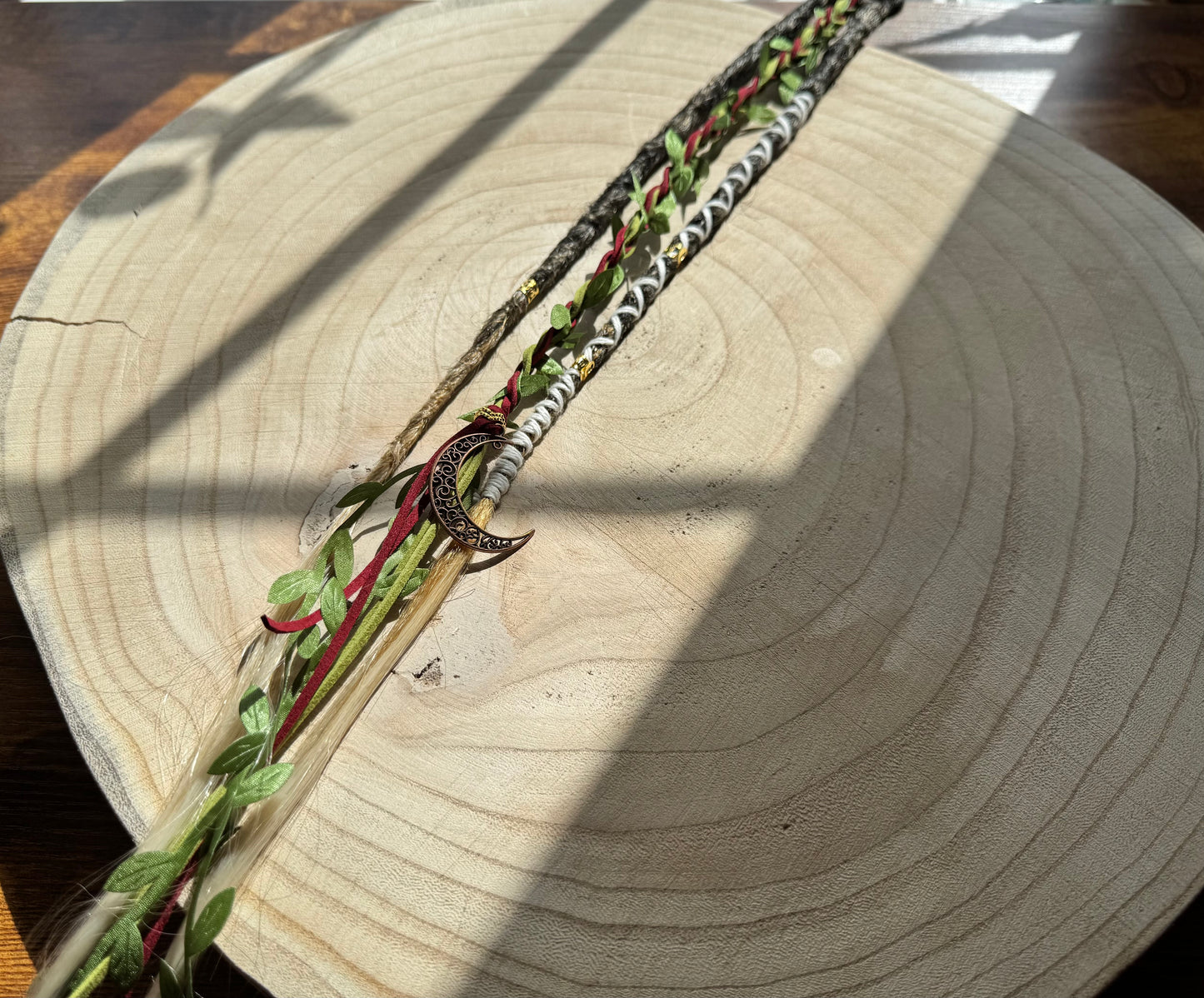 Meadowlight Clip-In Dreadlocks (2 Locs + Wrap) | Handmade Synthetic Dreads | Easy Install | 20 inch | Boho Festival hair