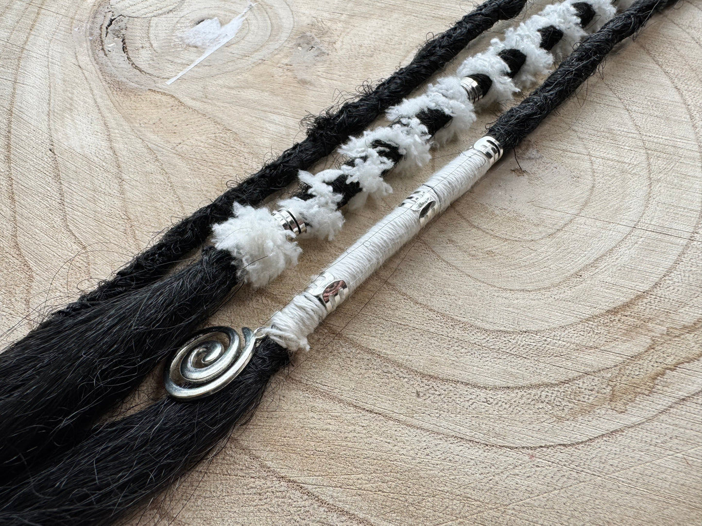 Junia Clip-In Dreadlocks (2 Locs + Wrap) | Handmade Synthetic Dreads | Easy Install | 18 inch | Boho Festival hair