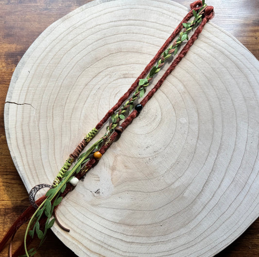 Wildflower Whisper Clip-In Dreadlocks (2 Locs + Wrap) | Handmade Synthetic Dreads | Easy Install | 22 inch | Boho Festival hair