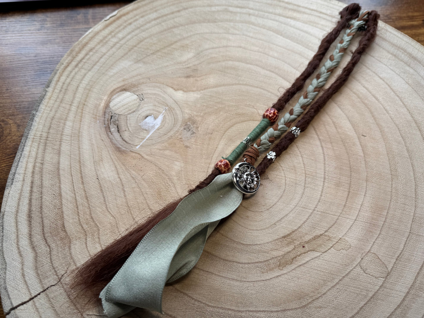 Nutmeg Clip-In Dreadlocks (2 Locs + Wrap) | Handmade Synthetic Dreads | Easy Install | 14 inch | Boho Festival hair