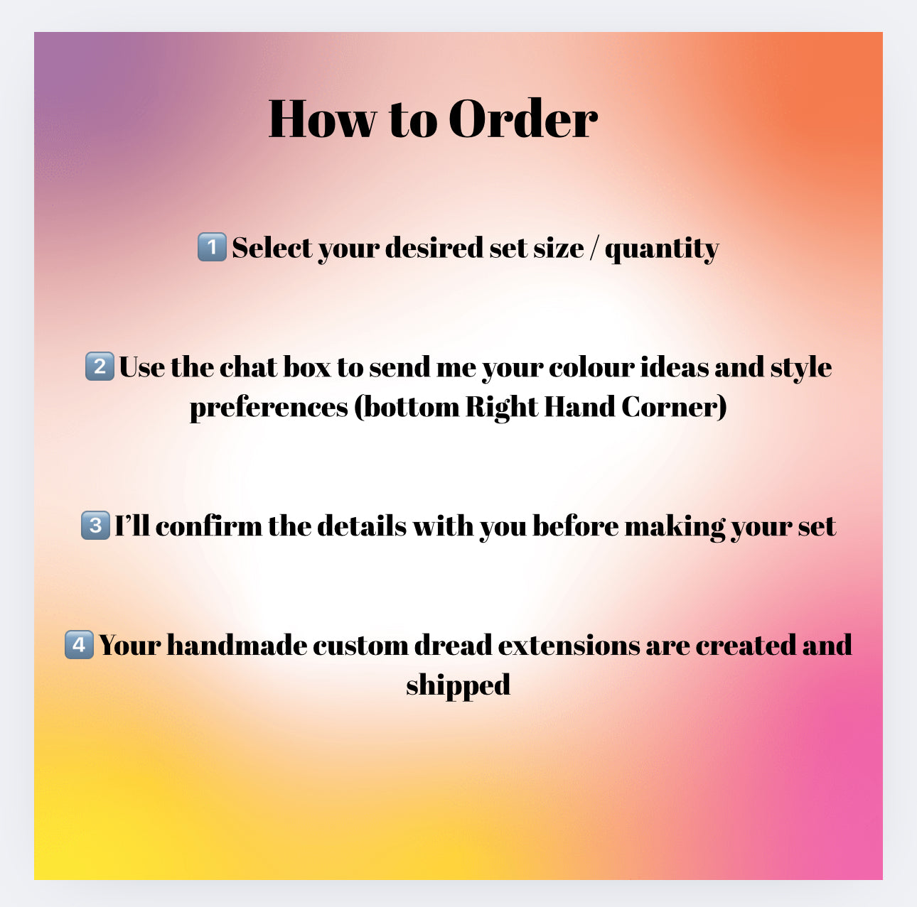 Create Your Own Custom Set Synthetic Double Ended Dreadlocks Synthetic Dread Set Dreadlocks