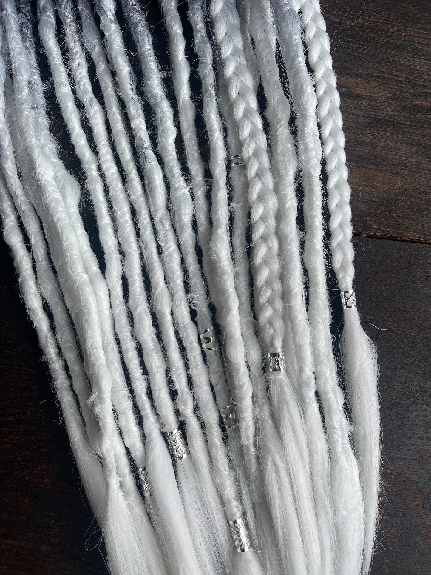Hecate - Black White  Dreadlock Set (10 Double Ended ) 20 strands