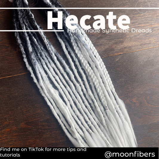 Hecate - Black White  Dreadlock Set (10 Double Ended ) 20 strands