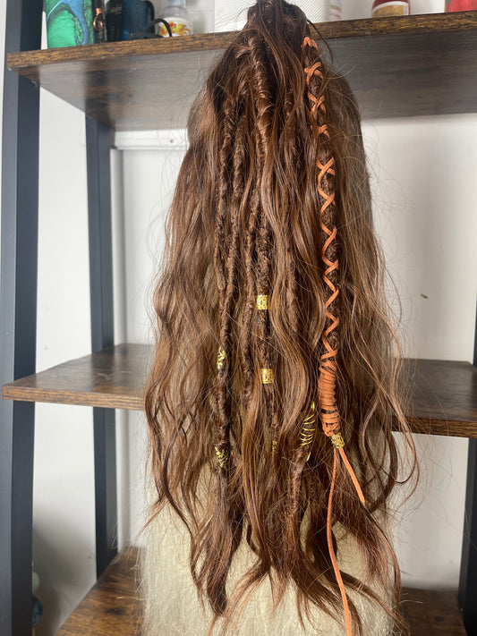 Clip in Dreadlock Ponytail - Brown