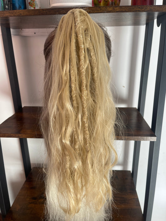 Clip in Dreadlock Ponytail - Blonde