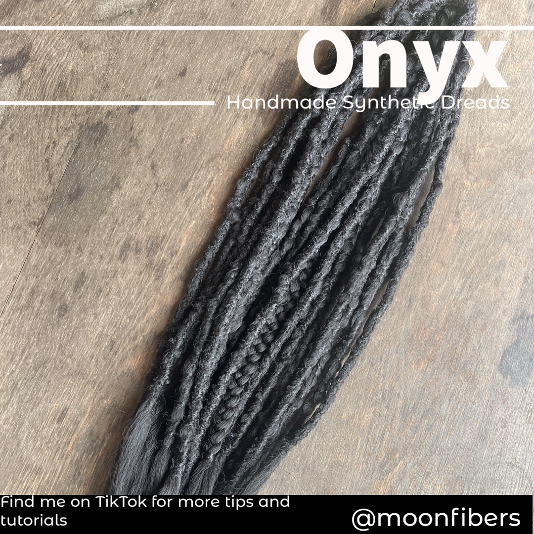 Onyx - Black Dreadlock Extensions Synthetic Double Ended Dreadlocks Synthetic Dread Set  Black