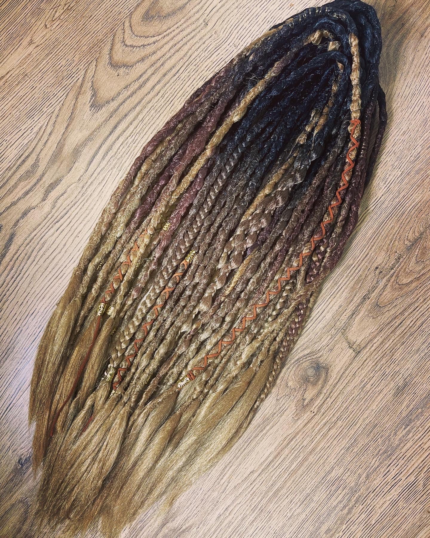 Brown Ombré- Gaia Dreadlock Extensions Synthetic Double Ended Dreadlocks Synthetic Dread Set Brown Ombré