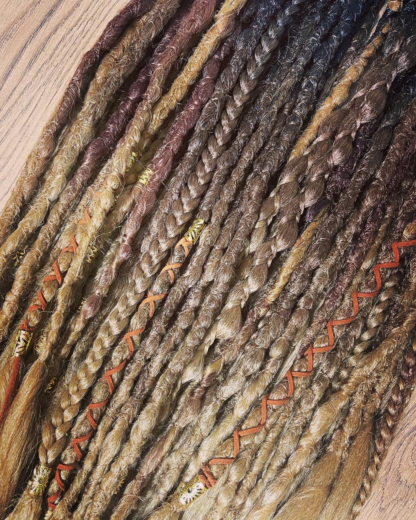 Brown Ombré- Gaia Dreadlock Extensions Synthetic Double Ended Dreadlocks Synthetic Dread Set Brown Ombré