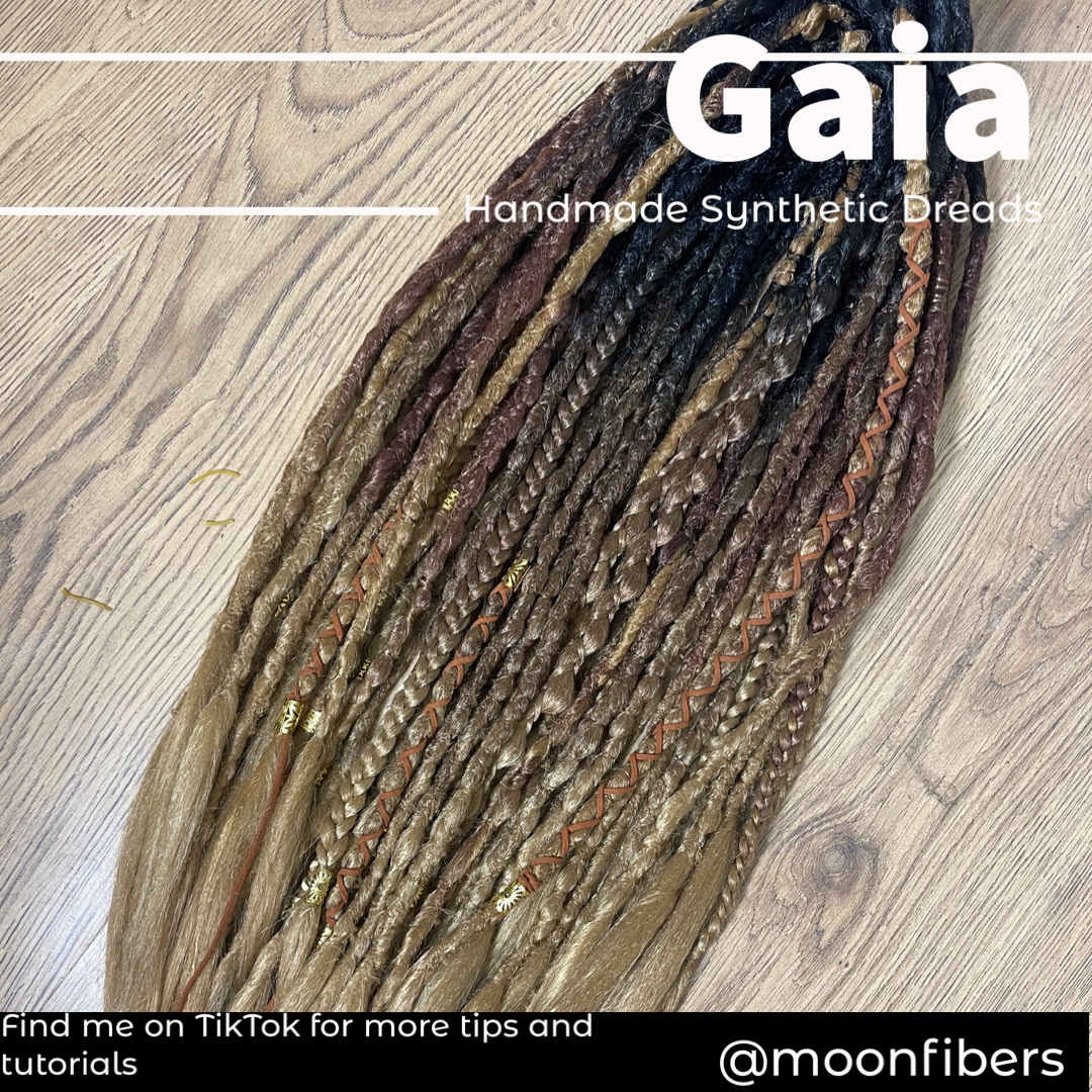 Brown Ombré- Gaia Dreadlock Extensions Synthetic Double Ended Dreadlocks Synthetic Dread Set Brown Ombré